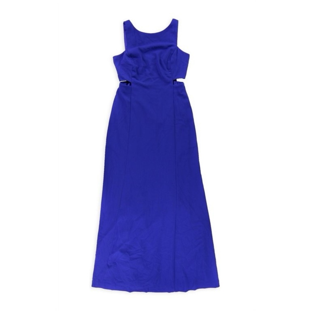 Ralph Lauren Womens Cutout Crepe Maxi Dress, Blue, 4